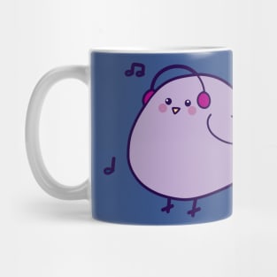 Purple Headphones Bird Mug